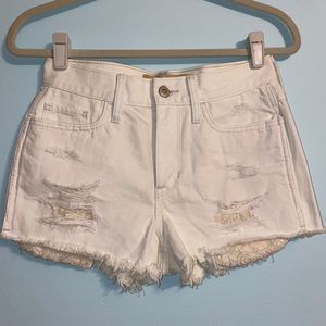 hollister white denim shorts